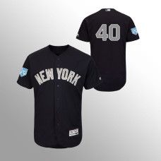 Men's New York Yankees #40 Navy Luis Severino 2019 Spring Training Alternate Flex Base Majestic Jersey