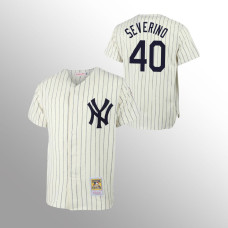 New York Yankees Luis Severino Cream Throwback Authentic Jersey