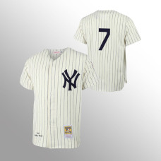 Mickey Mantle New York Yankees Cream Throwback Authentic Jersey