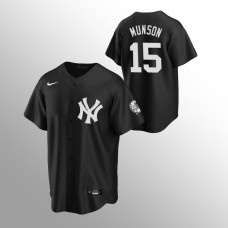 Men's New York Yankees Thurman Munson #15 Black 2020 Replica Fashion Jersey