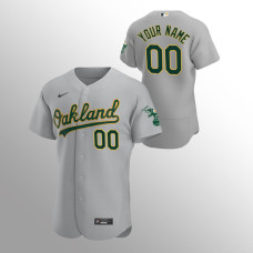 Men's Oakland Athletics Custom #00 Gray Authentic Road Jersey