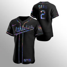 Khris Davis Oakland Athletics Black Authentic Iridescent Holographic Jersey