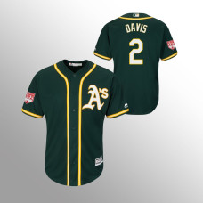 Men's Oakland Athletics #2 Green Khris Davis 2019 Spring Training Cool Base Majestic Jersey