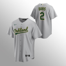 Men's Oakland Athletics Khris Davis #2 Gray 2020 Replica Road Jersey