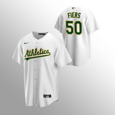 Men's Oakland Athletics Mike Fiers #50 White Replica Home Jersey