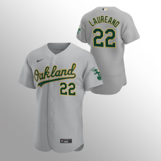 Men's Oakland Athletics Ramon Laureano #22 Gray Authentic Road Jersey