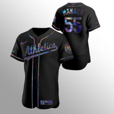 Sean Manaea Oakland Athletics Black Authentic Iridescent Holographic Jersey