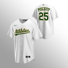 Men's Oakland Athletics Stephen Piscotty #25 White Replica Home Jersey