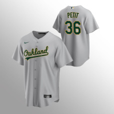 Men's Oakland Athletics Yusmeiro Petit #36 Gray 2020 Replica Road Jersey