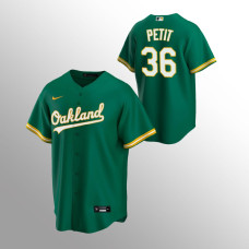 Men's Oakland Athletics Yusmeiro Petit #36 Green Replica Alternate Jersey