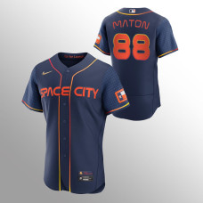 Houston Astros Phil Maton Navy #88 2022 City Connect Authentic Jersey