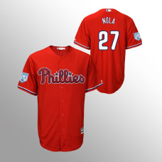 Men's Philadelphia Phillies #27 Scarlet Aaron Nola 2019 Spring Training Cool Base Majestic Jersey