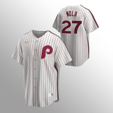 Men's Philadelphia Phillies #27 Aaron Nola White Home Cooperstown Collection Jersey