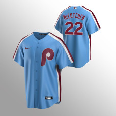 Men's Philadelphia Phillies #22 Andrew McCutchen Light Blue Road Cooperstown Collection Jersey