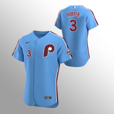 Men's Philadelphia Phillies Bryce Harper #3 Light Blue 2020 Authentic Alternate Jersey