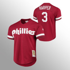 Philadelphia Phillies Bryce Harper Scarlet Cooperstown Collection Mesh Batting Practice Jersey