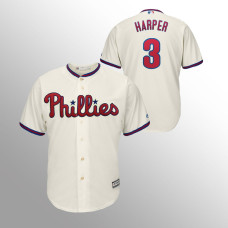 Men's Philadelphia Phillies Cream Official Alternate #3 Bryce Harper Cool Base Jersey