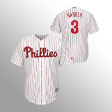 Men's Philadelphia Phillies White Official Home #3 Bryce Harper Cool Base Jersey