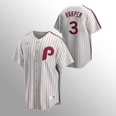 Men's Philadelphia Phillies #3 Bryce Harper White Home Cooperstown Collection Jersey