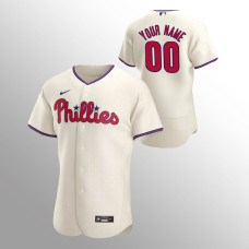 Men's Philadelphia Phillies Custom Authentic Cream 2020 Alternate Jersey