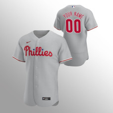 Men's Philadelphia Phillies Custom Authentic Gray 2020 Road Jersey