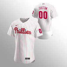 Custom Philadelphia Phillies White Authentic Home Jersey