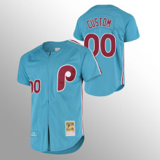 Men's Philadelphia Phillies Custom #00 Light Blue Cooperstown Collection Authentic Jersey