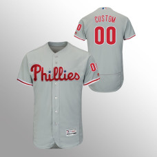 Men's Philadelphia Phillies Gray Authentic Collection Road #00 Custom 2019 Flex Base Jersey