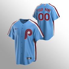 Men's Philadelphia Phillies #00 Custom Light Blue Road Cooperstown Collection Jersey