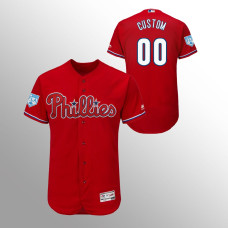 Men's Philadelphia Phillies #00 Scarlet Custom 2019 Spring Training Flex Base Majestic Jersey