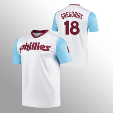 Didi Gregorius Philadelphia Phillies White Cooperstown Collection Wordmark V-Neck Jersey