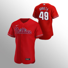 Men's Philadelphia Phillies Jake Arrieta Authentic Red 2020 Alternate Jersey