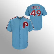 Jake Arrieta Philadelphia Phillies Light Blue Cool Base Cooperstown Player Jersey