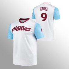 Jay Bruce Philadelphia Phillies White Cooperstown Collection Wordmark V-Neck Jersey