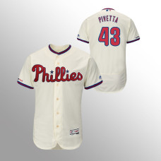 Men's Philadelphia Phillies #43 Cream Nick Pivetta MLB 150th Anniversary Patch Flex Base Majestic Alternate Jersey