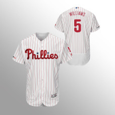 Men's Philadelphia Phillies #5 White Nick Williams MLB 150th Anniversary Patch Flex Base Majestic Home Jersey