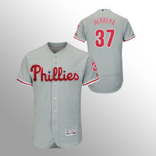 Men's Philadelphia Phillies #37 Gray Odubel Herrera MLB 150th Anniversary Patch Flex Base Majestic Away Jersey