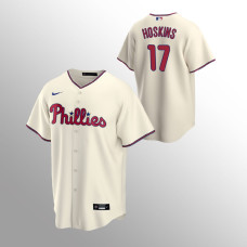 Men's Philadelphia Phillies Rhys Hoskins #17 Cream Replica Alternate Jersey