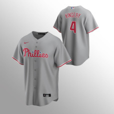 Men's Philadelphia Phillies Scott Kingery #4 Gray Replica Road Jersey