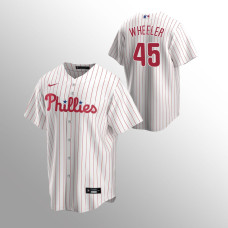 Men's Philadelphia Phillies Zack Wheeler #45 White Replica Home Jersey