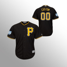 Men's Pittsburgh Pirates #00 Black Custom 2019 Spring Training Cool Base Majestic Jersey