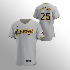 Men's Pittsburgh Pirates Gregory Polanco Authentic Gray Road Jersey