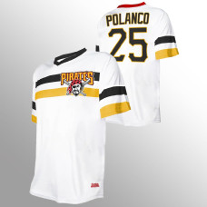 Pittsburgh Pirates Gregory Polanco White Cooperstown Collection V-Neck Jersey