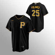 Men's Pittsburgh Pirates Gregory Polanco #25 Black Replica Alternate Jersey