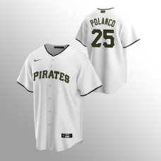 Men's Pittsburgh Pirates Gregory Polanco #25 White 2020 Replica Alternate Jersey