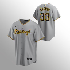 Men's Pittsburgh Pirates Honus Wagner #33 Gray Replica Away Jersey