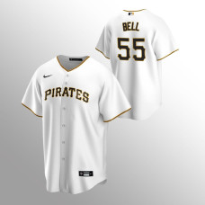 Men's Pittsburgh Pirates Josh Bell #55 White Replica Home Jersey
