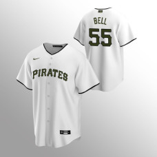 Men's Pittsburgh Pirates Josh Bell #55 White 2020 Replica Alternate Jersey