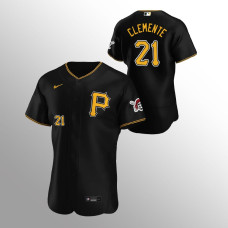 Men's Pittsburgh Pirates Roberto Clemente Authentic Black Alternate Jersey