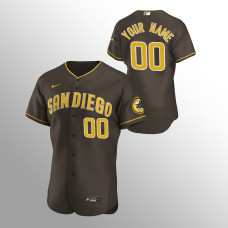 Men's San Diego Padres Custom #00 Brown 2020 Authentic Road Jersey